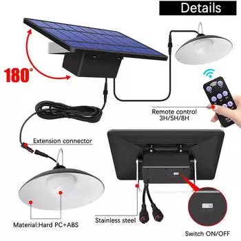 Amaryllis Double Head Solar Pendant Light Outdoor Indoor Solar Lamp With Line Warm White/White Lighting For Camping Garden Yard white