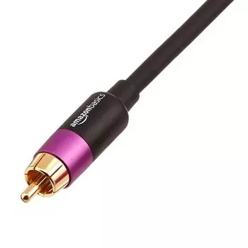 AmazonBasics Акустический кабель Кабель сабвуфера Черный 2.4м чёрный