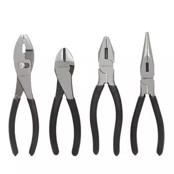 AmazonBasics Pliers Set Pliers Set 4 Piece Set Silver