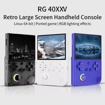Амберник RG40XXV: Новая вертикальная 4-дюймовая игровая консоль с открытым исходным кодом, двумя клавишами-рокерами и подсветкой Blue English