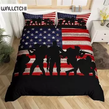 American Flag Duvet Cover Machine Gun Comforter Bedding Sets,Girls bed supplies set duvet cover bed comforter set bedding set 135x200cm 2pcs