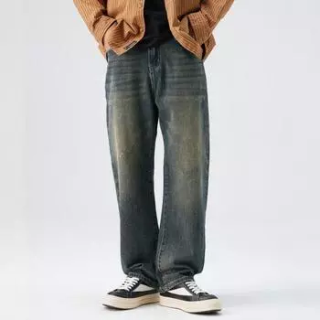 American High Street Scimitar Jeans Men s Spring Loose Casual Pants Old Wide-leg Pants 28