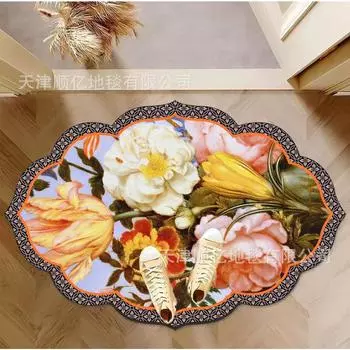 American Retro Diatomaceous Mud Mat Bathroom Strong Absorbent Non-slip Mat Home Special-shaped Advanced Sense Toilet Door Mat 30 * 50cm