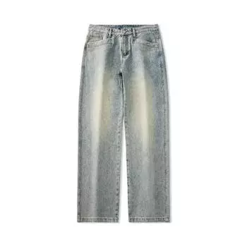 American Retro Jeans Men s Spring High Street Straight Slim Casual Trousers 28 синий