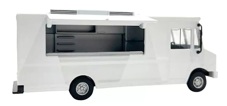 Американская диорама фургон с едой, простой белый готовый продукт 1/64 AD-70200MJ