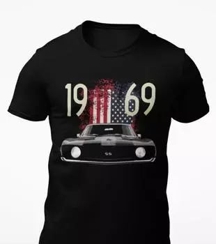 Американская футболка унисекс с короткими рукавами 1969 Camaro Ss S