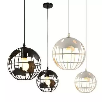 Американская люстра Iron Globe Aisle Lamps Простая индивидуальная креативная люстра для балкона и крыльца Спальня Прикроватная люстра Aisle Lamps No light bulb белый