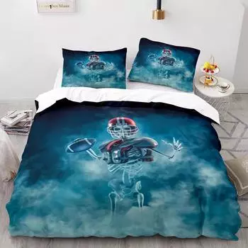 Американский футбол пододеяльник комплект постельного белья Queen/Full/King Size Skull комплект постельного белья 3 шт для детей мальчиков подростков спортивный игровой пододеяльник 70x133cm 2pcs