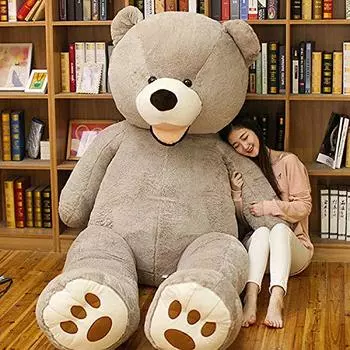 AMIRA TOYS плюшевая игрушка большой очень большой медведь плюшевый медведь плюшевый медведь завернутый подушка для тела праздничный пушистый подарок (Серый, 130см) серый