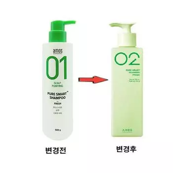 Amos Pure Smart Shampoo 500 мл Освежающий масляный шампунь для кожи головы от перхоти, 1 шт., 500 г