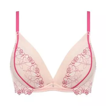 AMOSTYLE Очаровательный бюстгальтер с глубоким V-вырезом Charming Slim Line Handsome Rose M001 Размер G70 Гламур(р) (бежевый)