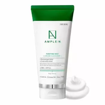 AMPLE:N Purifying Shot Cream Cleanser 150 мл, Глубокое очищение, Очищающий, Увлажняющий, Корейская косметика, Kbeauty, образец
