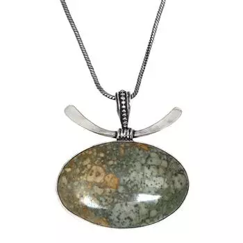 Amrican Jasper Gemstone Handmade Women s Unisex Silver Jewelry Pendant 1.75