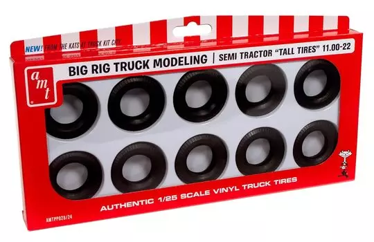 AMT Big Rig Tall Tire Parts Pack Пластиковые детали для модели AMTPP028 1/25 Semi-Tractor 11.00-22