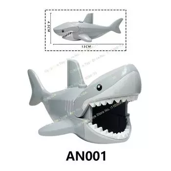 AN001 AN002 Мультяшный мальчик Аксессуары Игрушки Moc Конструкторы Акулы Снежные монстры Креативная модель Пазлы Игрушки Рождественские подарки