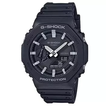 Аналогово-цифровые часы G-Shock Casio GA-2100 Series из черной смолы, 48,5 мм - GA2100-1A, черный, ретро, современный