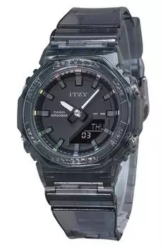 Аналоговые цифровые часы Casio G-Shock ITZY Collaboration с черным циферблатом, кварцевые женские часы GMA-P2100ZY-1A 200M