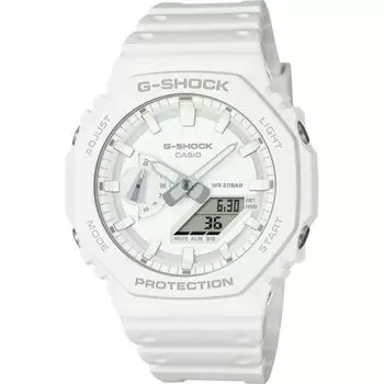 Аналоговые цифровые кварцевые часы Casio Uni с пластиковым ремешком GA-2100-7A7ER Белые GA-2100-7A7ER, Белые, GA-2100-7A7ER.