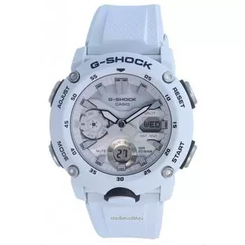 Аналоговые цифровые кварцевые мужские часы Casio G-Shock Carbon Core Guard GA-2000S-7A GA2000S-7 200M белый