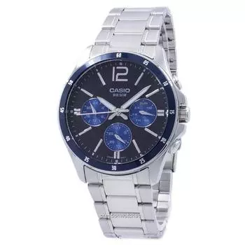 Аналоговые кварцевые часы Casio Enticer MTP-1374D-2AV MTP1374D-2AV Мужские часы чёрный