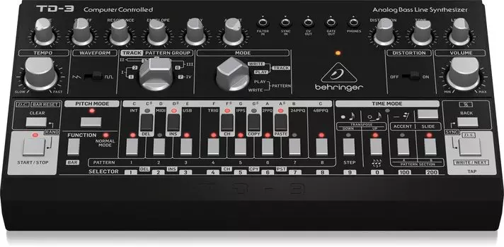 Аналоговый басовый синтезатор Behringer Behringer TD-3-BK