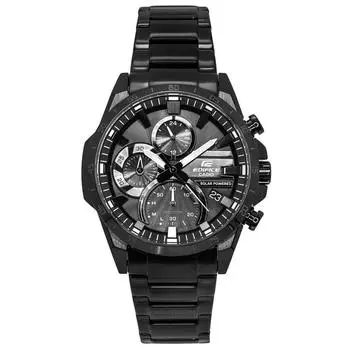Аналоговый хронограф Casio Edifice из нержавеющей стали с солнечной батареей EQS-940DC-1A 100M Мужские часы чёрный