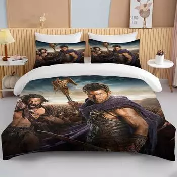 Ancient Rome Gladiator Bedding Set Duvet Cover Warrior Warrior Single Adult Twin Full Queen Adult Household Bed Three Piece Set EU single(135x200cm)