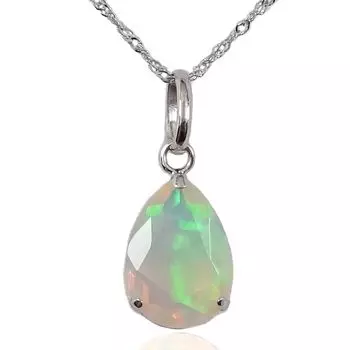 and Me Jewelry Натуральный опал ожерелье кулон 18K грушевидной формы капля [You Box] золото/платина (Платиновая форма)