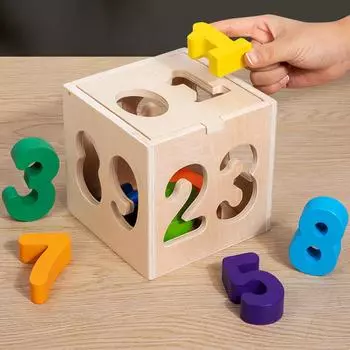 And Toddler Number Shape 0-9 Matching Blocks for Intelligence Box Early Education Educational Toys Number 0-9 matching building block box