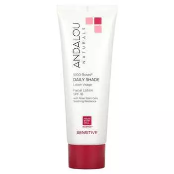 Andalou Naturals, 1000 Roses, лосьон для лица, ежедневный оттенок, SPF 18, для чувствительной кожи, 2,7 жидких унций (80 мл)