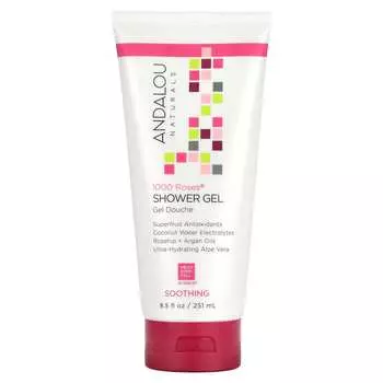 Andalou Naturals, Гель для душа, 1000 роз, успокаивающий, 8,5 жидких унций (251 мл)
