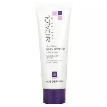 Andalou Naturals, Лосьон для лица, Ультралегкая ежедневная защита, SPF 18, против старения, 2,7 жидких унций (80 мл)