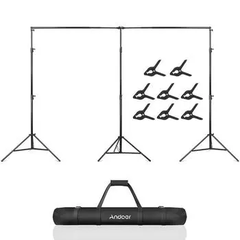 Andoer 2,8*6 м/9*20 футов Студийный фон-подставка для фотосъемки, регулируемая рамка для фотосъемки чёрный