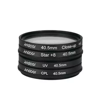 Andoer 40,5 мм UV+CPL+Close-Up+4 +Star 8-точечный фильтр Комплект круговых фильтров Круговой поляризационный фильтр 40.5 mm