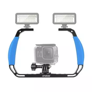 Andoer Sports Camera Подводная установка для дайвинга Ручной стабилизатор для экшн-камеры Клетка для дайвинга с синий