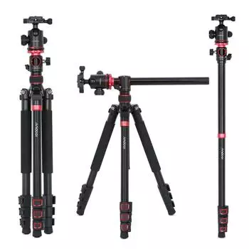 Andoer TTT-012 183 см/72,05 дюйма штатив из алюминиевого сплава съемный штатив-монопод с подставкой чёрный