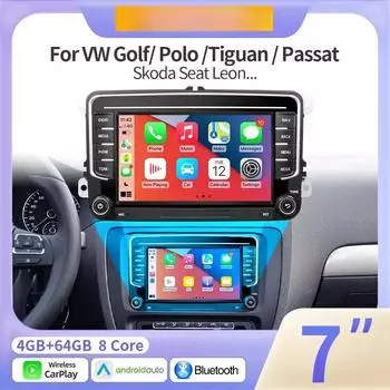 Android13 Автомобильный радиоприемник GPS для VW Volkswagen Skoda Octavia Golf 5 6 Touran Passat B6 Polo Jetta 2Din мультимедийный проигрыватель