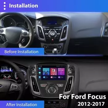 Android 11 2 Din 9 Автомагнитола для Ford Focus 2012-2017 с Carplay/Android Auto GPS WIFI Bluetooth FM 1+32CP+4LED