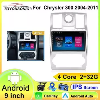 Android 12 Carplay Auto для Chrysler 300C Aspen 2004 - 2011 Автомобильный Радио Мультимедиа Видео Плеер Навигация GPS WIFI 4 core 1GB+32GB carplay