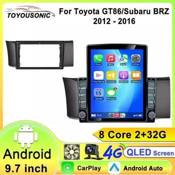 Android 13 для Subaru BRZ Scion FRS Toyota GT86 GT 86 2012 - 2021 LHD RHD Автомобильное радио Multimedia Carplay DSP 4G Wifi GPS DVD QLED 8 core 2GB+32GB