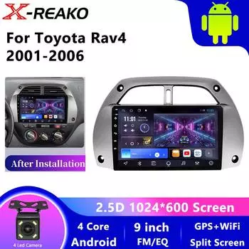 Android 2Din автомобильный радиоприемник мультимедиа видеоплеер навигация GPS для Toyota RAV4 2001-2006 Carplay головное устройство 1GB+32GB carplay