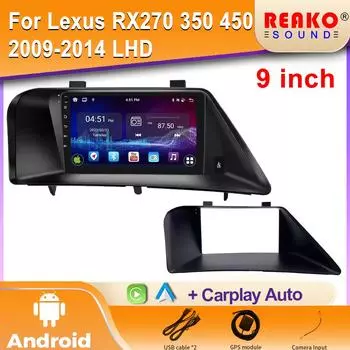 Android 2K автомобильное радио для Lexus RX270 350 450 2009-2014 LHD Мультимедиа Bluetooth плеер Навигация 4G GPS Carplay стерео 4 core 1GB+32GB carplay