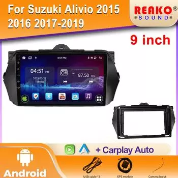 Android 2K Car Radio для Suzuki Alivio 2015 2016 2017-2019 Мультимедийный проигрыватель Навигация Стерео 4G GPS Carplay Autoradio 4 core 1GB+32GB carplay