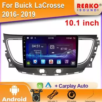 Android Auto Car Radio для Buick LaCrosse 2016 2017 2018 2019 Мультимедийный видеоплеер Навигация GPS Carplay 4G WIFI BT 2DIN 4 core 1GB+32GB carplay