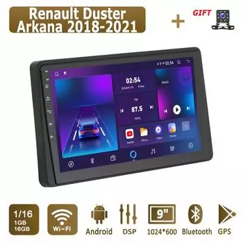 Android автомобильное радио для Renault Duster Arkana 2018-2021 мультимедийный проигрыватель головное устройство стерео GPS навигация BT WIFI 1+16 ГБ 1+16GB
