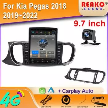 Android Автомобильный GPS-навигатор Tesla Style Мультимедийный проигрыватель для Kia Pegas 2018 2019~2022 Радио Стерео с WiFi Mirror Link 8 core 2GB+32GB