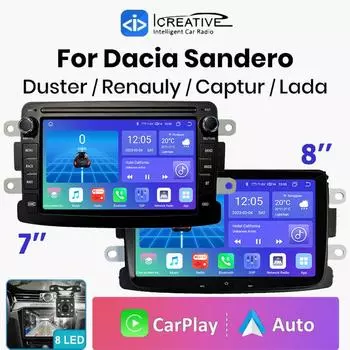 Android авторадио для Renault Dacia Duster Logan Sandero Lodgy автомобильное радио Мультимедиа CarPlay BT 7 дюймов 8 дюймов сенсорный экран 7 Inch,1+32GB