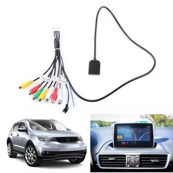 Android Car Navigation RCA Audio Cable SIM Slot Fan Wire for Reverse Assistance Car Stereo RCA Wiring Adapter 8