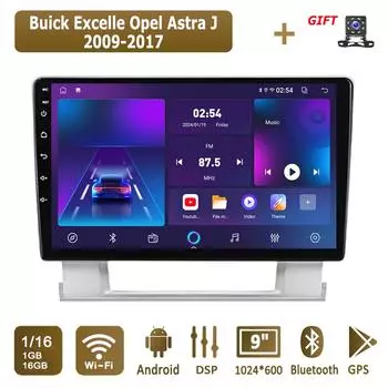 Android Car Radio для Buick Excelle Opel Astra J 2009-2017 Мультимедийный проигрыватель Головное устройство Стерео GPS Навигация BT WIFI 1+16 ГБ 1+16GB