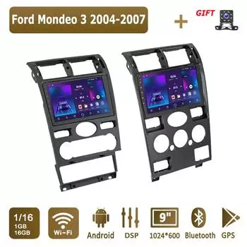 Android Car Radio для Ford Mondeo 3 2004-2007 Мультимедийный проигрыватель Головное устройство Стерео GPS Навигация BT WIFI 1+16 ГБ 1+16GB,A